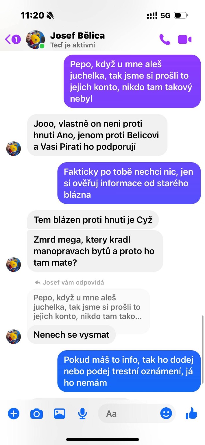 Pokračování zveřejněné komunikace. Obvinění Martina Cyže a Kuśova výzva k doložení informací.