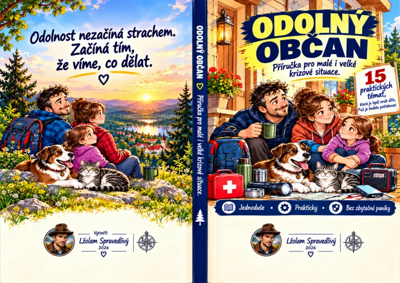 Skutečná přední a zadní obálka příručky Odolný občan.