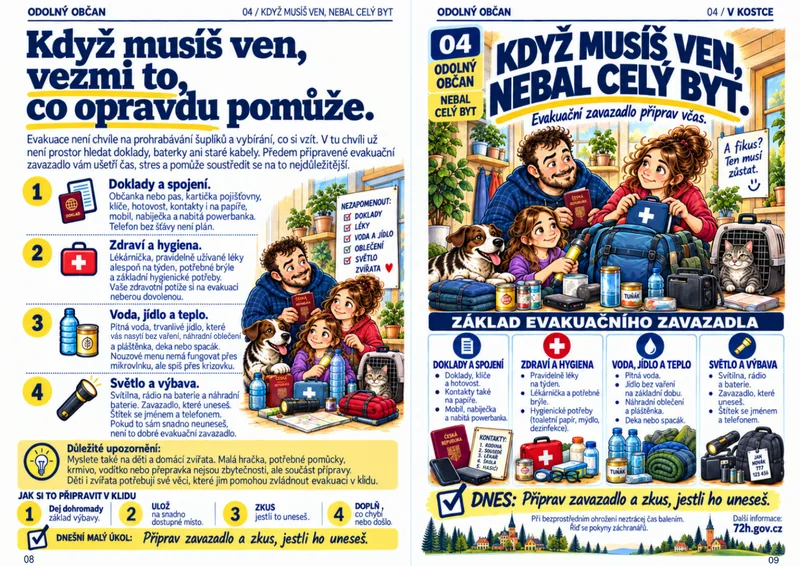 Informační karta Odolný občan: Když musíš ven, nebal celý byt.