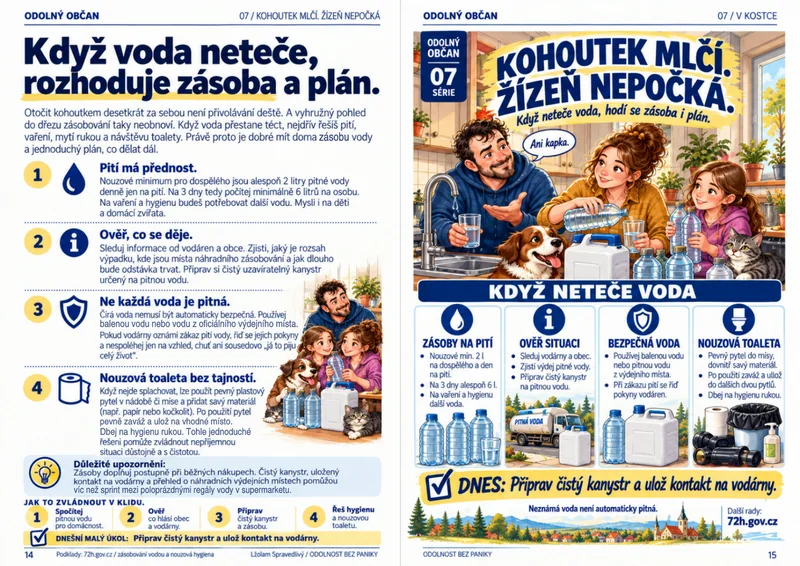 Informační karta Odolný občan: Kohoutek mlčí, žízeň nepočká.