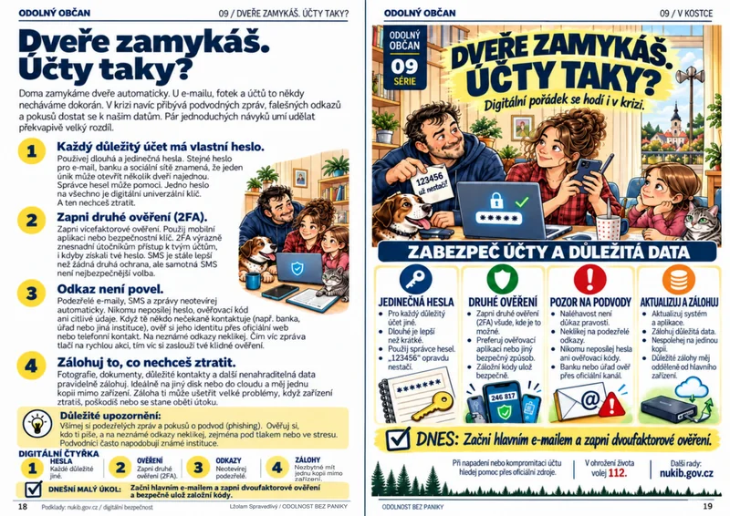 Informační karta Odolný občan: Dveře zamykáš, účty taky.