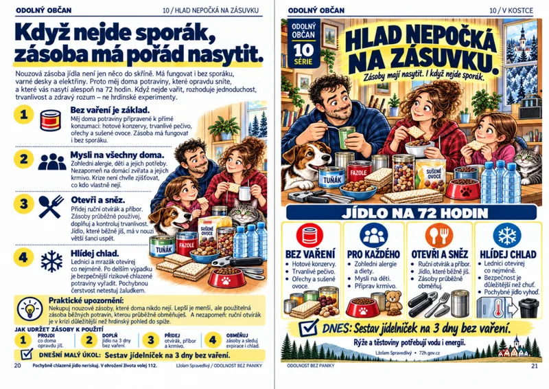Informační karta Odolný občan: Hlad nepočká na zásuvku.