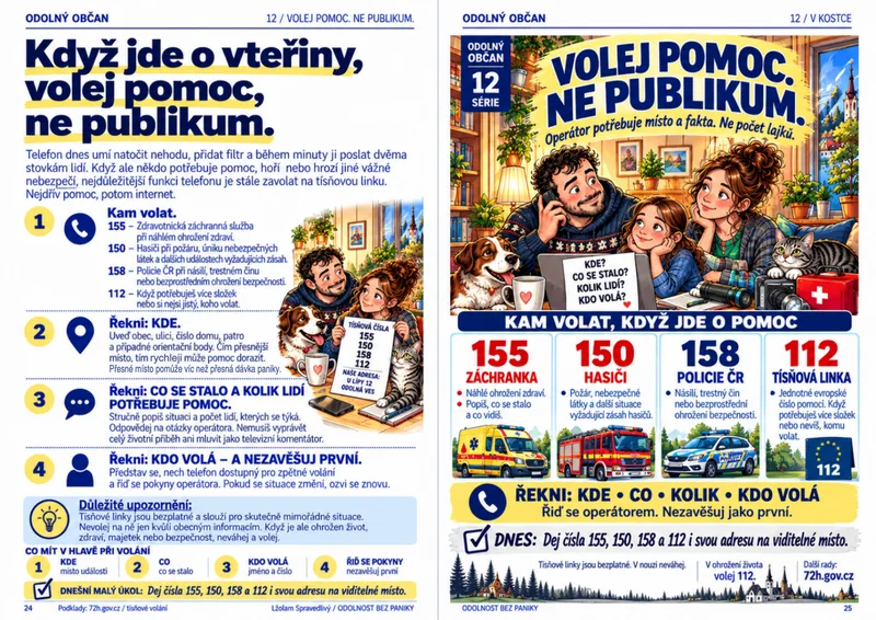 Informační karta Odolný občan: Volej pomoc, ne publikum.