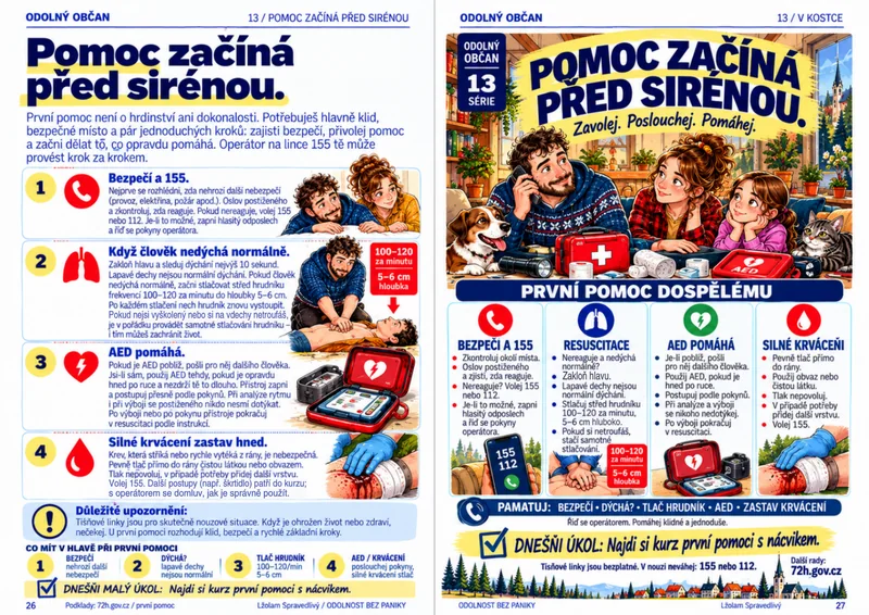 Informační karta Odolný občan: Pomoc začíná před sirénou.